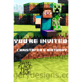 Minecraft Birthday Invitation